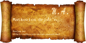 Matkovics Arián névjegykártya